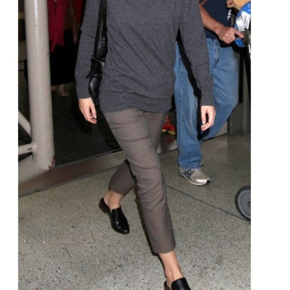 The Row Brown Plaid Slim Stretch Pants